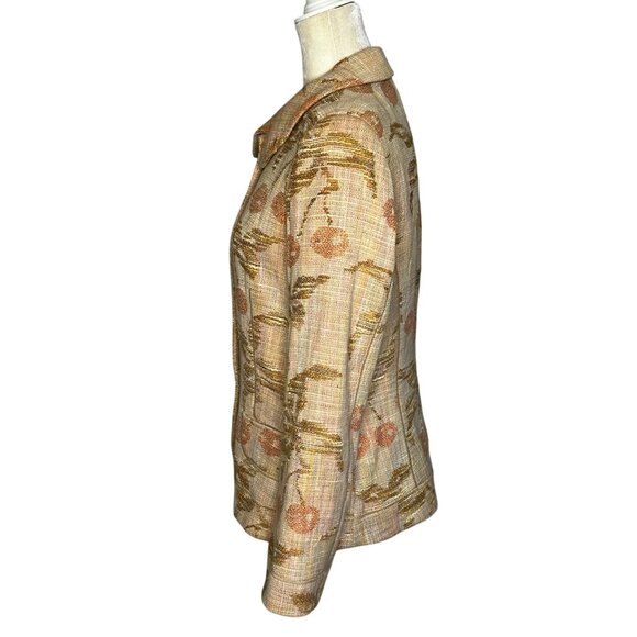 Carlisle Tapestry Blazer Jacket 90s Floral Cherry Print Lined Sz 8 Boho - Picture 6 of 10
